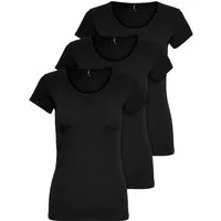ONLY T-Shirt ONLLIVE LOVE NEW (3-tlg., 3er Pack) Figur betont, elastische Baumwollqualität