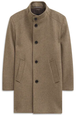 bugatti - Herrenmantel Wolle taupe - Gr. - 54