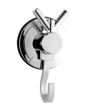 Neuesbad Handtuchhaken, chrom glänzend, Material Aluminium, zum Schrauben oder Saugnapfmontage NB1DEANH001K1