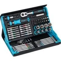 SmartCase Steckschlüssel- und Bit-Satz 2200SC-32, 59-teilig schwarz/blau, 1/4", mit Umschaltknarre
