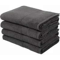 OTTO home Duschtücher Juna, als Set und Serie erhältlich, 4 Duschtücher, 70x140cm, Walkfrottee (4-St), Handtuch Set, 100% Baumwolle, mit Bordüre, Uni-Farben, weich