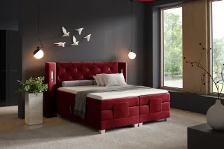 Boxspringbett Elektrisch Bett STEVE 120x200cm in Stoff Fresh Rot