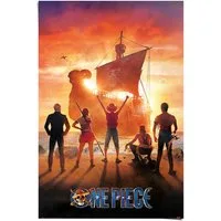 Reinders! Poster One Piece - straw hat pirates, Teenager Zimmer - Orange - 150 gr. Papier - Cartoons - 61x91,5 cm