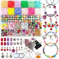 Zaewry Kreativset Perlen zum Auffädeln für Kinder und Erwachsene, Ostergeschenk, für DIY Armband Schmuckherstellung Kit mit Werkzeug mit Anhängern