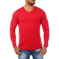 Young & Rich Langarmshirt Herren Uni Basic Longsleeve V-Ausschnitt V-Neck Unterziehshirt 2001 Rundhalsauschnitt unifarben langarm slim fit