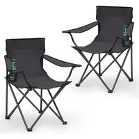 SUNULA Campingstuhl Faltbar Anglerstuhl Ultraleicht Faltstuhl Camping Klappstuhl (2 St), mit Getränkehalter, mit Tragetasche, bis max. 100 kg