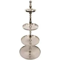 Lesli Living Dekoetagere Etagere Brush 125cm Aluminium silber 4Etagen Servierständer Etagerie