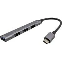 USB-C Metal HUB 1x USB 3.0 + 3x USB 2.0, USB-Hub silber