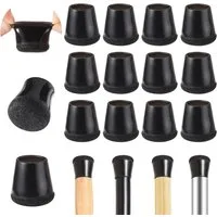 FOUORTUNATE-BEE Stuhlhusse Stuhlbeinkappen, Stuhlbeinschoner mit Filz, Schwarzes Silikon, runde Schwarze Bodenschutz für Hartholzböden, Fliesenböden