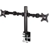 Hama Monitor-Halterung Dual Monitorarm mit 2x Schwenkarm Schwarz, (Schwenkbar Tisch-Befestigung VESA-Formate bis 100x100 2x Monitor)