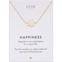 LUUK LIFESTYLE Kette mit Anhänger Edelweiss, mit Happiness Spruchkarte, persönliches Geschenk