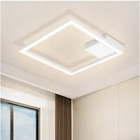Nettlife LED Deckenleuchte Flur Wohnzimmer Schwarz moderne Kristall Deckenlampe 12/24W, LED fest integriert, Warmweiß, ohne Kristalle 12W 29.4*29.4*3.8cm für Wohnzimmer Flur Schlafzimmer