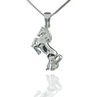 NAHLE Kette mit Anhänger Silber Pferd 925 Silber Kinder Mädchen Schmuck Halskette (2-tlg., inkl. Schmuckbox), 925 Silber Anhänger mit Kette hochglanzpoliert
