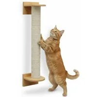 eyepower Kratzbaum zur Wandmontage - 66 cm Wandkratzbaum für Katzen - Sisal Kratzstamm, Sistammstamm Wand - Katzenkratzbaum platzsparend - Kletterwand Katze