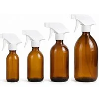 mikken Sprühflasche Sprühflasche 200 ml - 1000 ml braun Glas mit Trigger, Lebensmittelecht, mit UV-Schutz