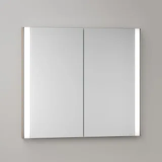 KEUCO Royal Atlas LED Spiegelschrank 80 x 71 x 11,5 cm mit 2 Türen, Unterputz 211201450078