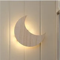 Lights4fun LED Wandleuchte Mond Wandlicht fürs Kinderzimmer mit Fernbedienung & Timer