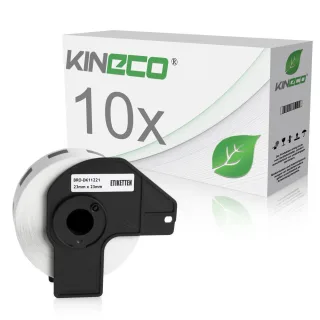 10x Etiketten kompatibel zu Brother DK-11221, 23mm x 23mm