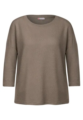 Street One - Strick-Look Shirt braun - Gr. - 34