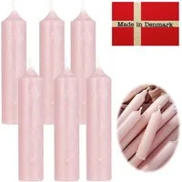 LS-LebenStil Tafelkerze Exklusive Stabkerzen Ribe Rustik 6´er Set Hellrosa 11x2,2cm Made in De (Spitzkerzen Tafelkerzen für die perfekte Tischdeko Hochzeit Taufe Advent Weihnachten Unparfümiert, 6-tlg)