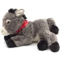Uni-Toys Kuscheltier Esel mit Halstuch, liegend - 28 cm (Länge) - Plüsch-Pferd, Plüschtier, zu 100 % recyceltes Füllmaterial