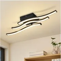 ZMH Deckenleuchte LED Deckenlampe Schwarz 3000K Wohnzimmer moderne, LED fest integriert, Warmweiß