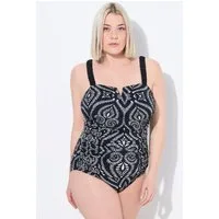 Ulla Popken Badeanzug Badeanzug Paisley Raffung Softcups