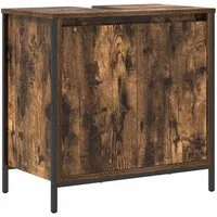 vidaXL Badezimmerspiegelschrank Waschbeckenunterschrank Räuchereiche 60x34,5x60 cm (1-St)
