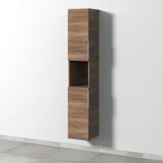 Sanipa 3way Hochschrank mit 2 Türen und 1 offenem Fach, Eiche-Tabak UM11250