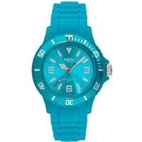 Neo Watch Quarzuhr Damenuhr Herrenuhr unisex türkis NICE-1 Armbanduhr Modell N1-019, Mineralglas, Damen Herren Uhr, türkises Gehäuse, türkises Armband