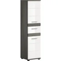 welltime Hochschrank LUCCA, Höhe 137 cm, 2 Türen, 1 Schubkasten, 2 Fachböden, Badschrank, Bad-Möbel, Badezimmer
