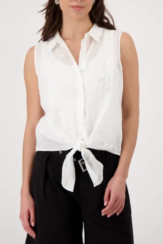 monari - Bluse mit Paillettenstickereien - Gr. - 42