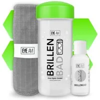 EyeAm Brillenbad Set inkl. 50ml Konzentrat & Mikrofasertuch, Reinigungskonzentrat (im Set mit 50ml Spezialreiniger & Mikrofasertuch 40x40 cm)