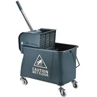 relaxdays Putzwagen Reinigungswagen mit Presse, grau