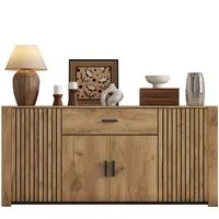 Merax Sideboard in Holzoptik (1 St), Kommode mit mit 4 Türen, 1 Schublade & viel Stauraum, 160x40x75cm