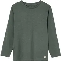 vertbaudet Langarmshirt Jungen Langarmshirt BASIC Zierlabel am Saum