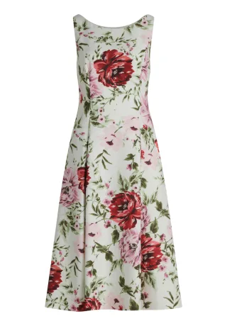 Vera Mont - Blumenkleid Weiß/Rot - Gr. - 36
