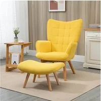 HOMCOM Relaxsessel Ohrensessel, Modern Armlehnensessel, Lesesessel, Schlafzimmer (Ohrensessel, 2-St., Polstersessel), mit Cord-Optik
