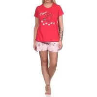 Normann Pyjama Damen Shorty Pyjama, niedlicher Schlafanzug mit Katzen-Motiv -  