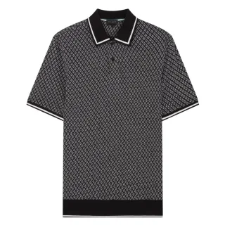 Ted Baker Ss Regular Geo Textured Black Polo Shirt