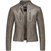 REPUBLIX Lederjacke MYRNA Echtleder Damen Biker Zipper Jacke