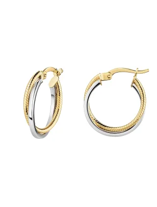 Fascination by Ellen K. Creolen 375/- Gelbgold bicolor 2-reihig