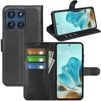 Wigento Handyhülle Klapphülle für Motorola Edge 70 Fusion Kunstleder Book Wallet Schutz 6,72 Zoll, Kunstleder Hülle mit Kartenfächern und Standfunktion