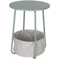 relaxdays Beistelltisch Runder Beistelltisch mit Korb, Mint