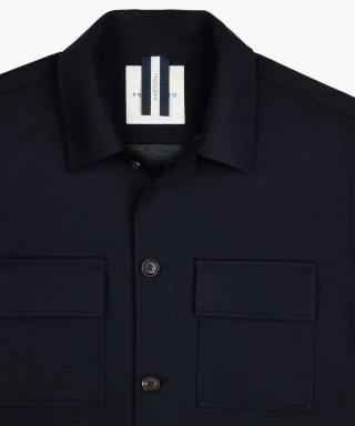 Profuomo - Navy Knitted Overshirt Navy - Gr. - M