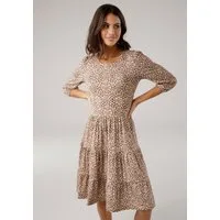 Laura Scott Jerseykleid femininer Stil, taillierte Passform, mit Volant am Kleidersaum
