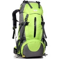 RAIKOU Wanderrucksack 50L Trekkingrucksack Wasserdicht, Reisetasche Ultralight (Regenhülle, Hüftgurt mit praktischen Taschen), Atmungsaktives Tragesystem