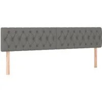vidaXL Bett Kopfteile Dunkelgrau 200x7x78/88 cm Stoff (1-tlg)
