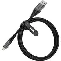 USB 2.0 Adapterkabel, USB-A Stecker > Lightning Stecker schwarz, 1 Meter, gesleevt