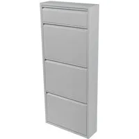 en.casa Schuhschrank »Sokndal« mit 3+1 Klappen Metall Weiß